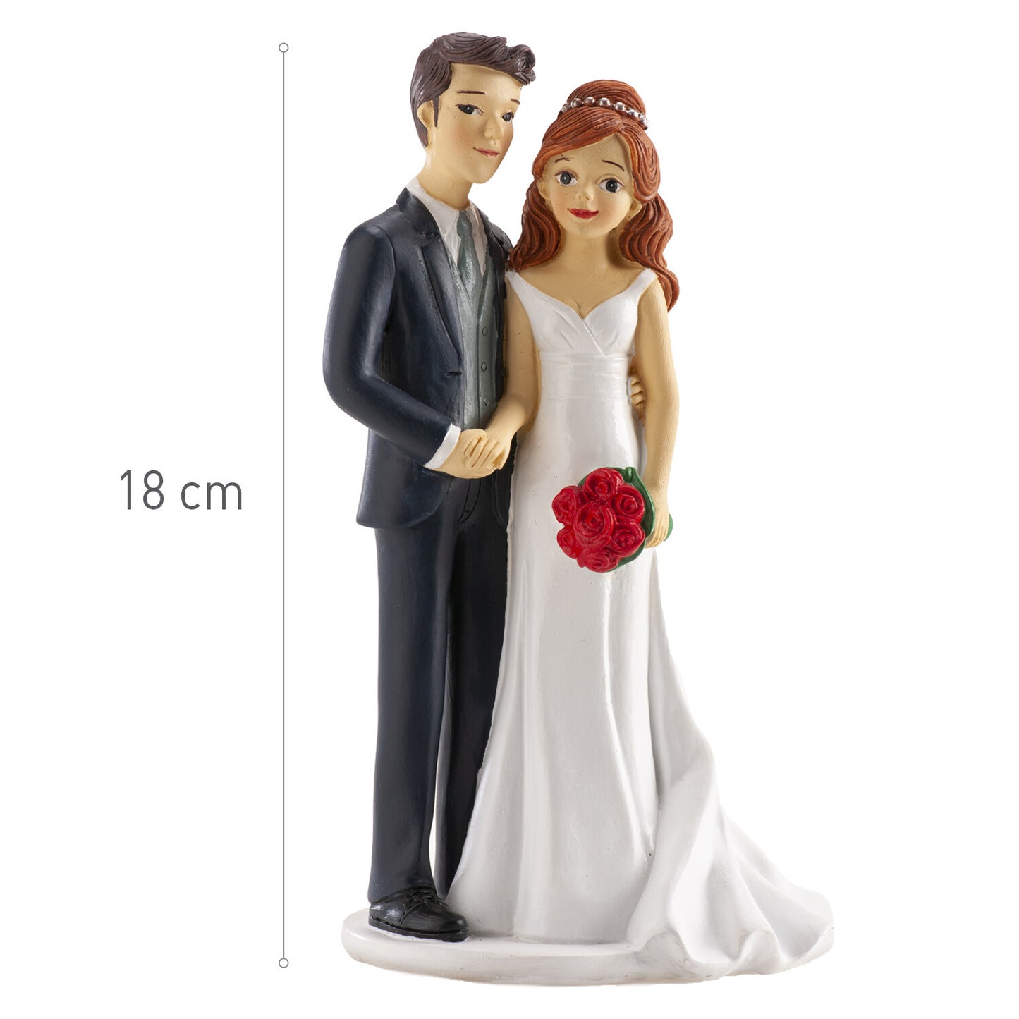 Casal Noivos Mãos Dadas 18cm - Dekora