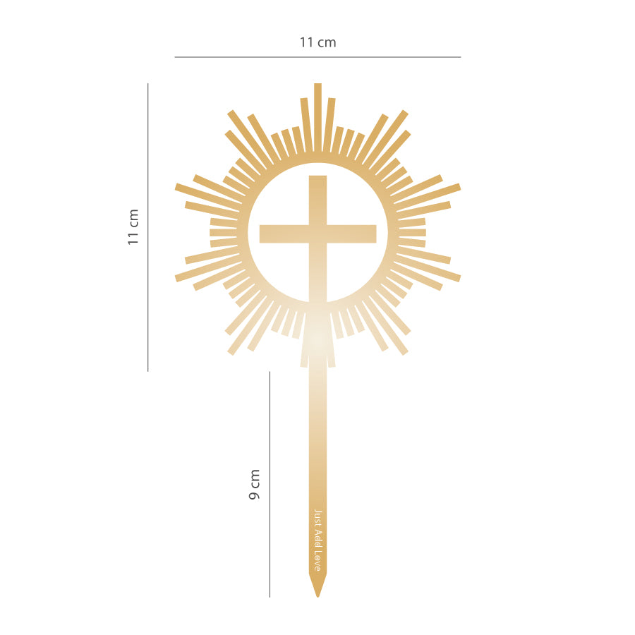 Topo Acrílico Ouro Cruz Espírito Santo