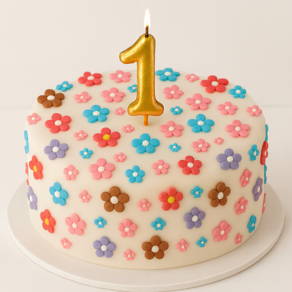 Blossoms Lilás com centro Branco Pasta Açúcar- Conj 10