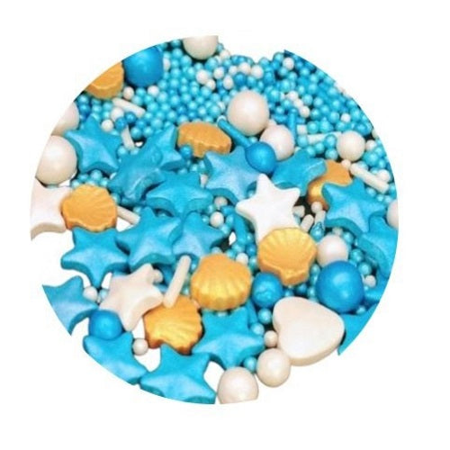 Mix Confetis Mar Azul e Dourado - 10g