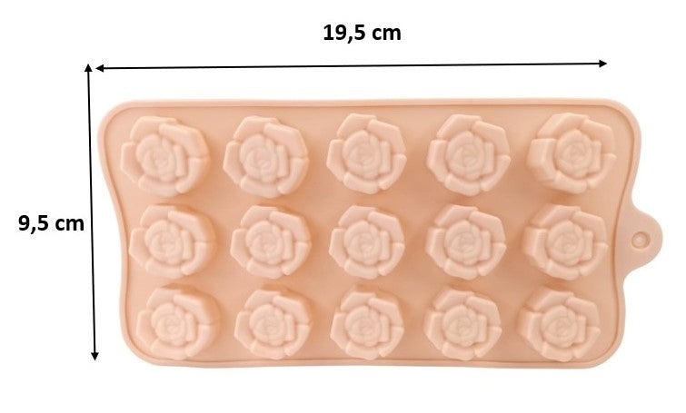 Molde de Rosas com 15 cavidades para chocolate