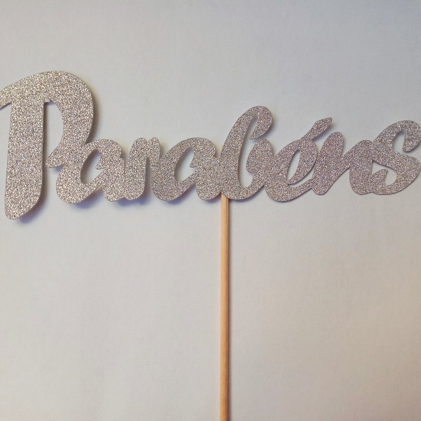 SweetArt Toppers "Parabéns" Prateado com Purpurinas