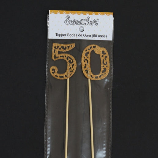 Sweetart Topper Bodas Ouro (50 anos)
