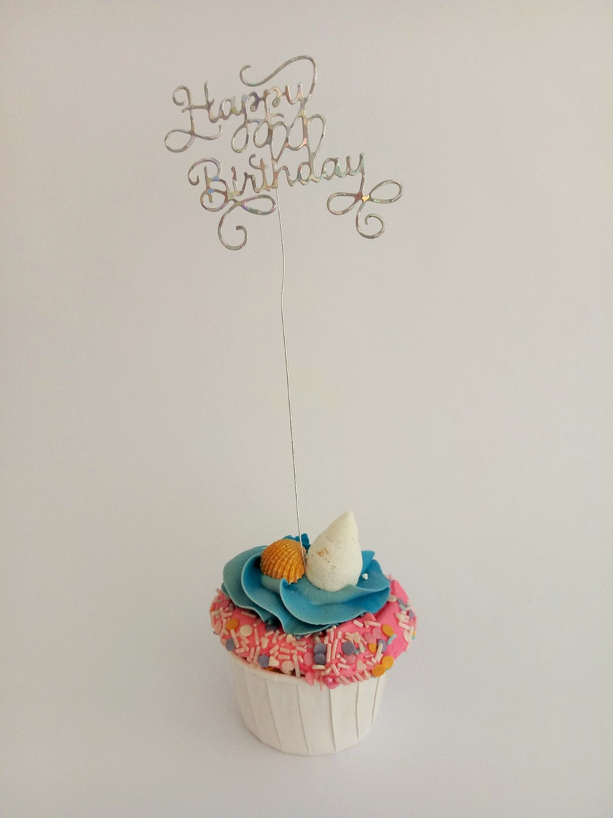 Sweetart Topper Happy Birthday ll prateado