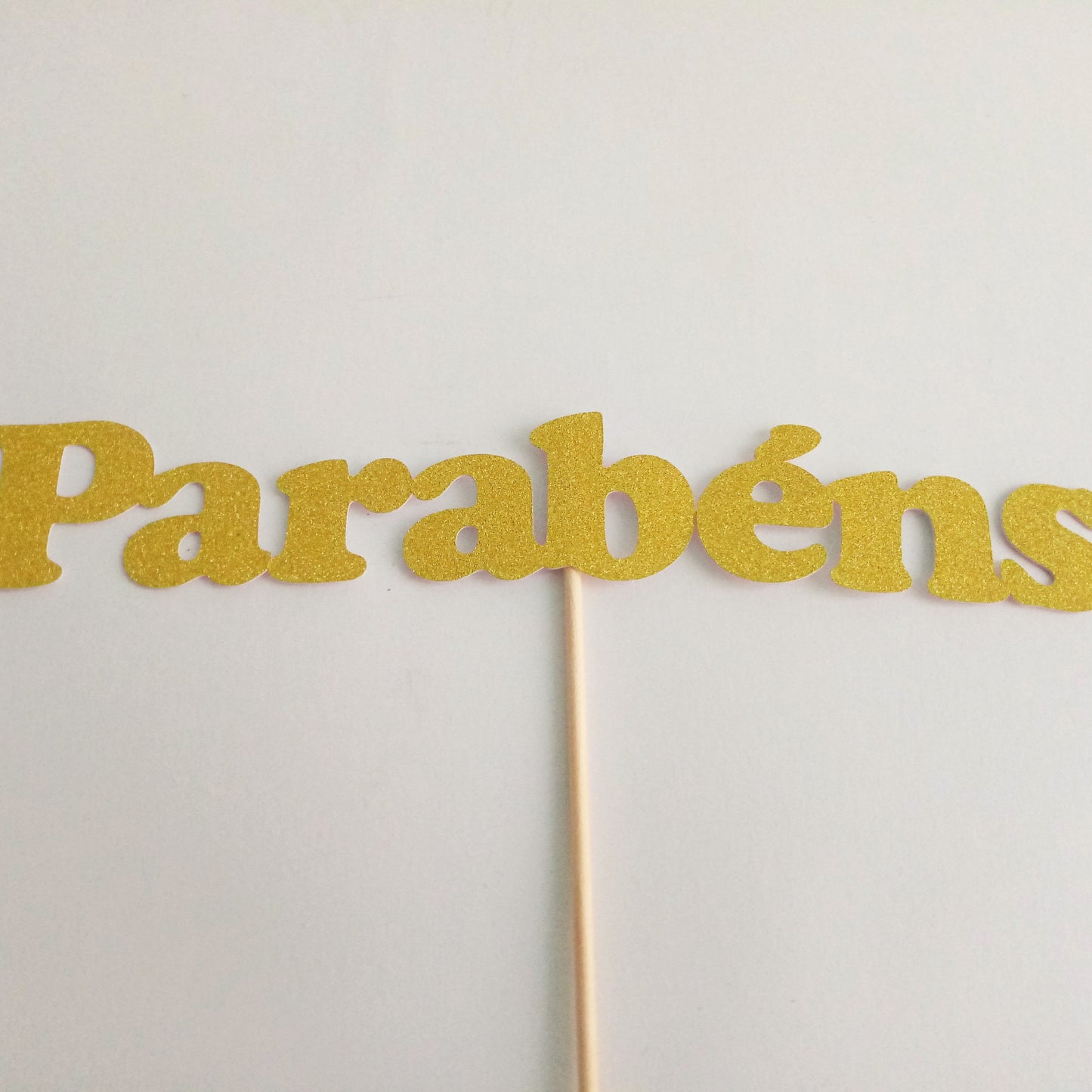 SweetArt Topper Papel Parabéns Dourado Brilhante