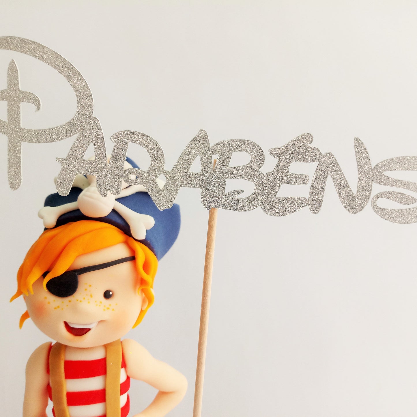 SweetArt Topper Papel Parabéns Divertido Prateado Brilhante