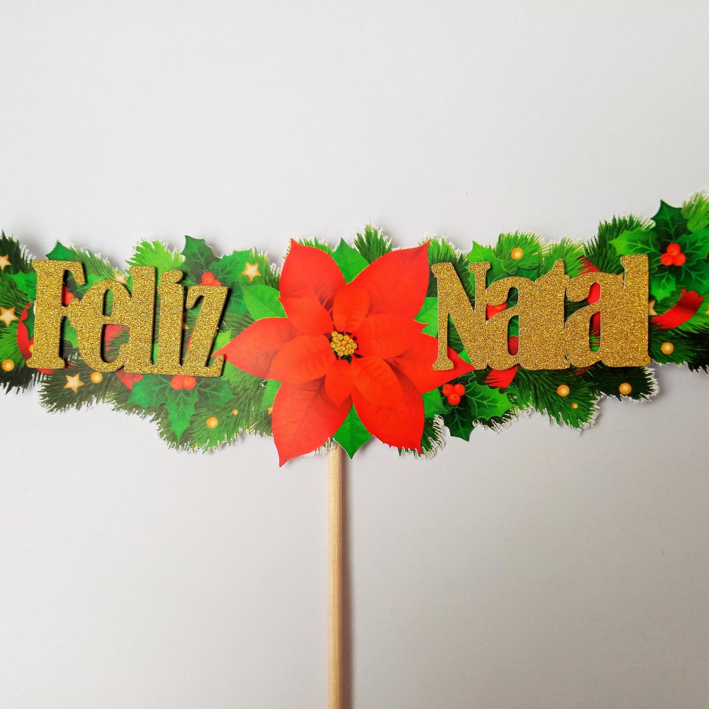 SweetArt Toppers Feliz Natal Poinsétia