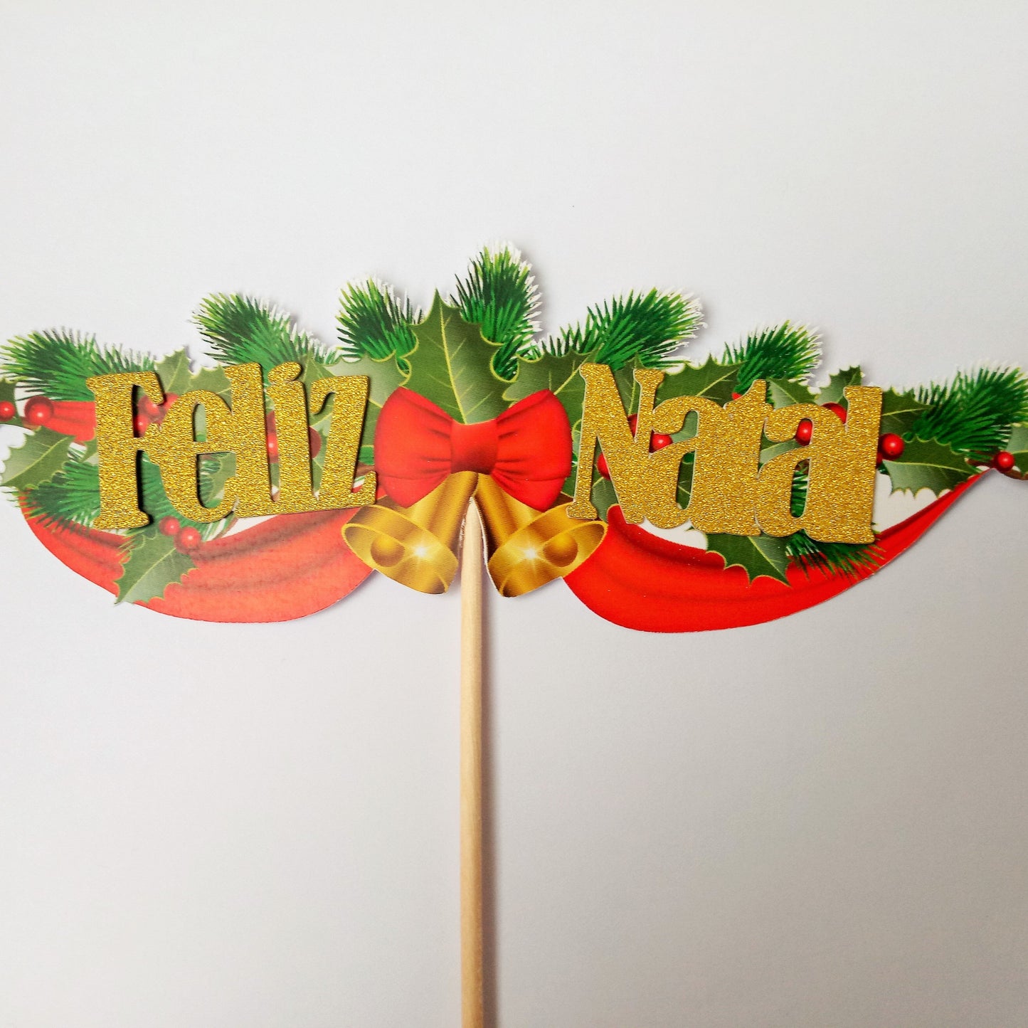 SweetArt Toppers Feliz Natal Sino&Laços