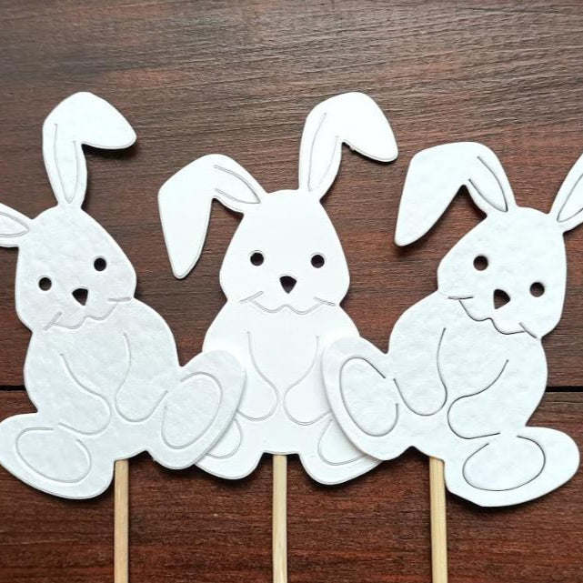 Sweetart Topper Coelhinhos Brancos Conj 3