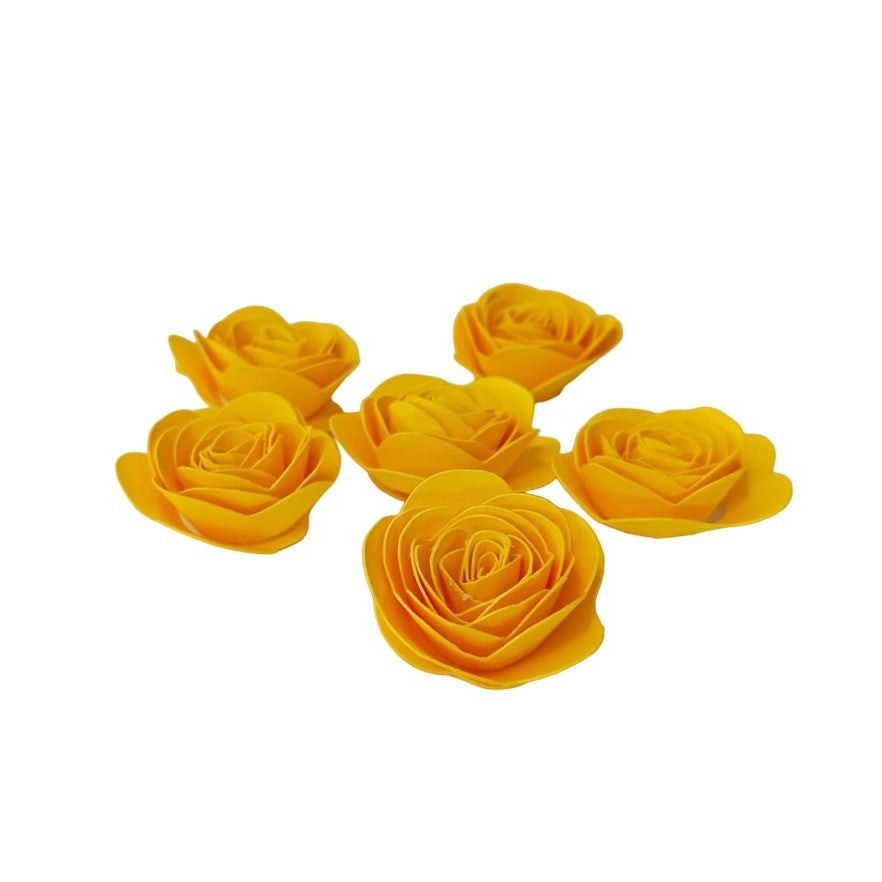Flor Rosas Amarelas em papel conj 6