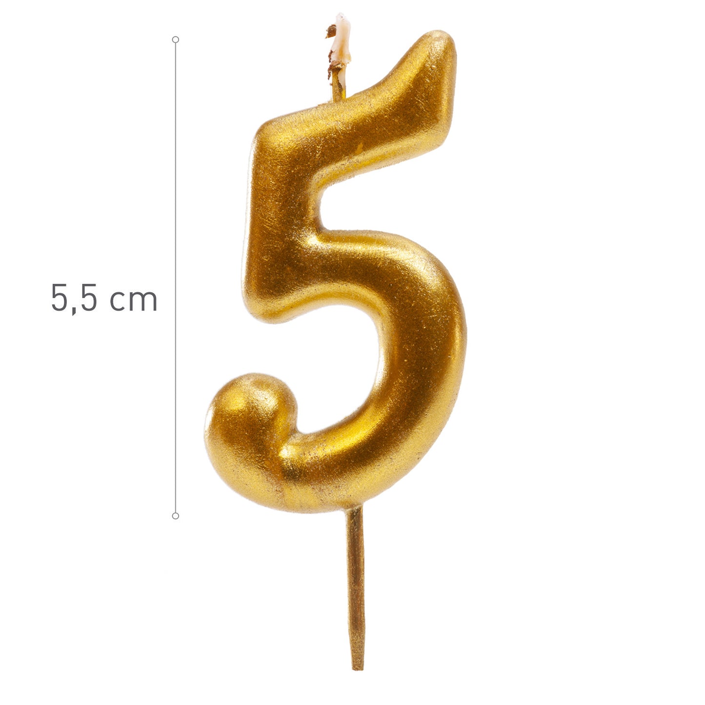 Vela nº 5 Dourada 5,5cm- Dekora