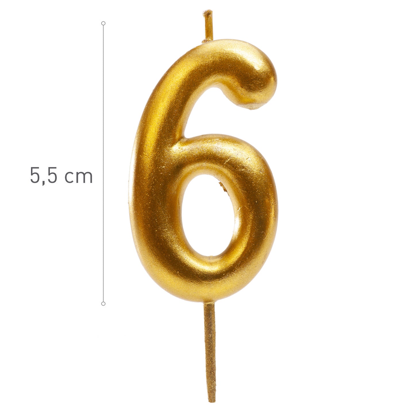 Vela nº 6 Dourada 5,5cm- Dekora