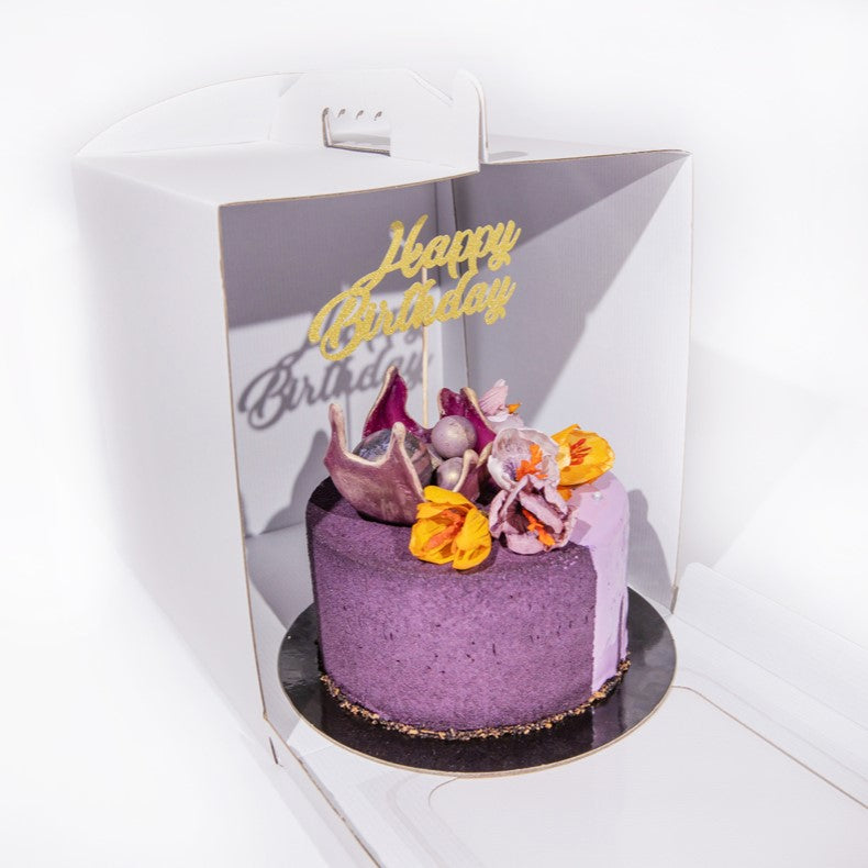 Caixa cartão branca c/ janela para bolos 32x32x30cm