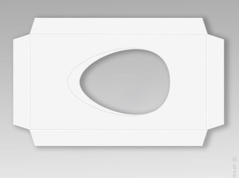 Caixa cartolina Branca para ovo colher com janela 19,5X11X7,5 cm