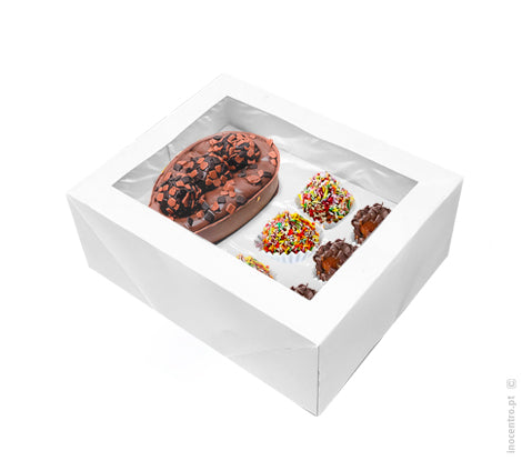 Caixa cartolina para ovo colher com janela