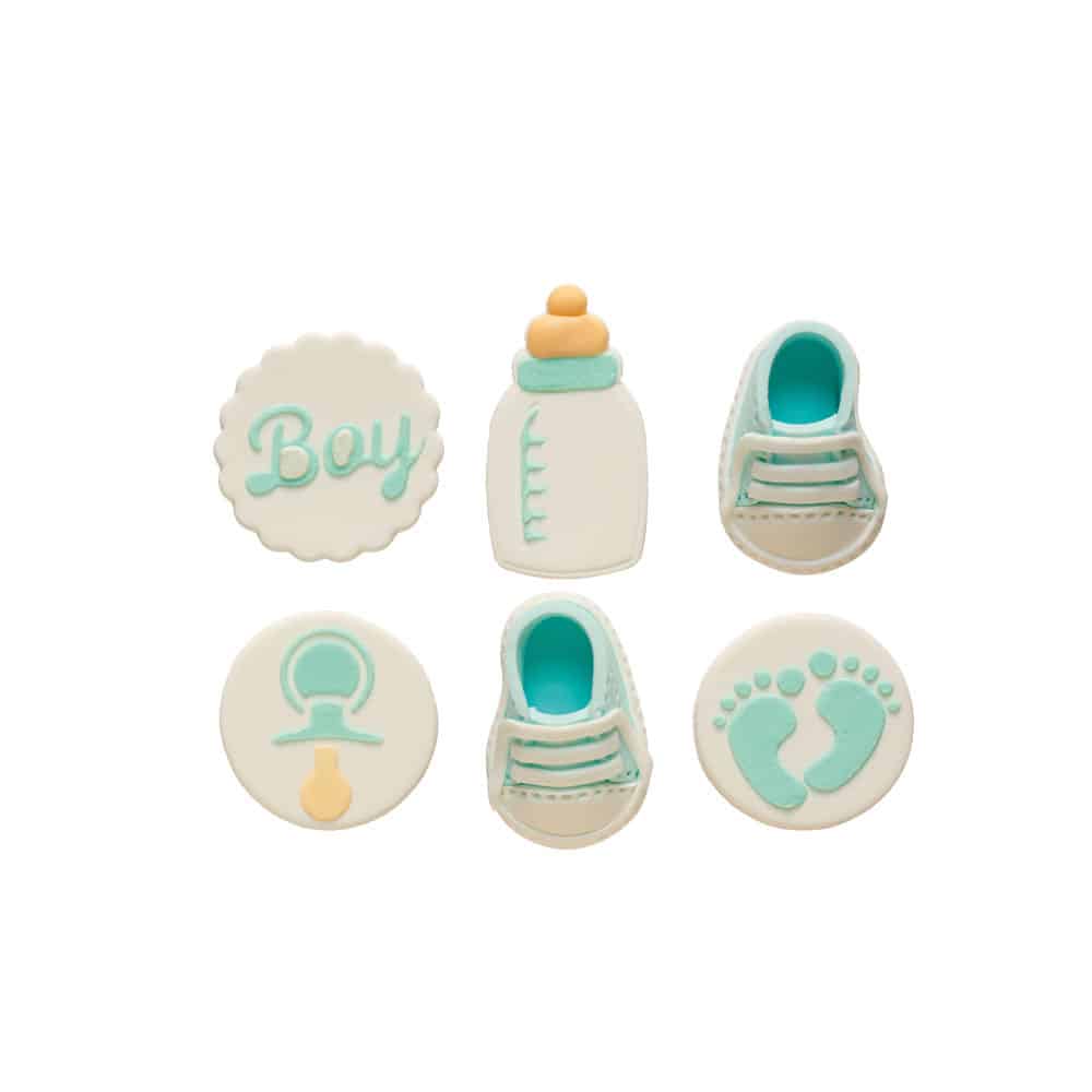 6 decorações "It´s a Boy" em açúcar Decora