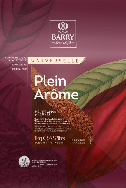 Cacau em Pó Alcalino Plein Arôme Cacao Barry 250g Reembalado