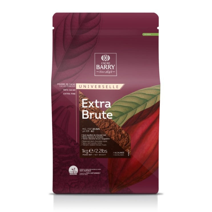 Cacau em Pó Alcalino Extra Brute 1kg - Cacao Barry