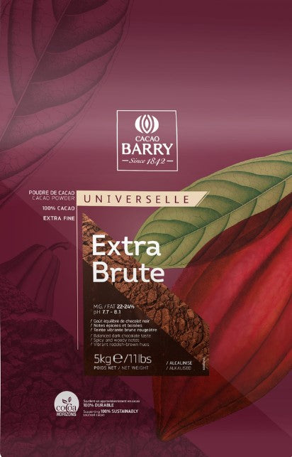 Cacau em Pó Alcalino Extra Brute Cacao Barry - 250g Reembalado