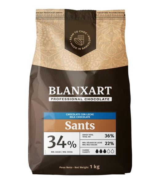 Chocolate Leite 34% Sants 1kg - Blanxart