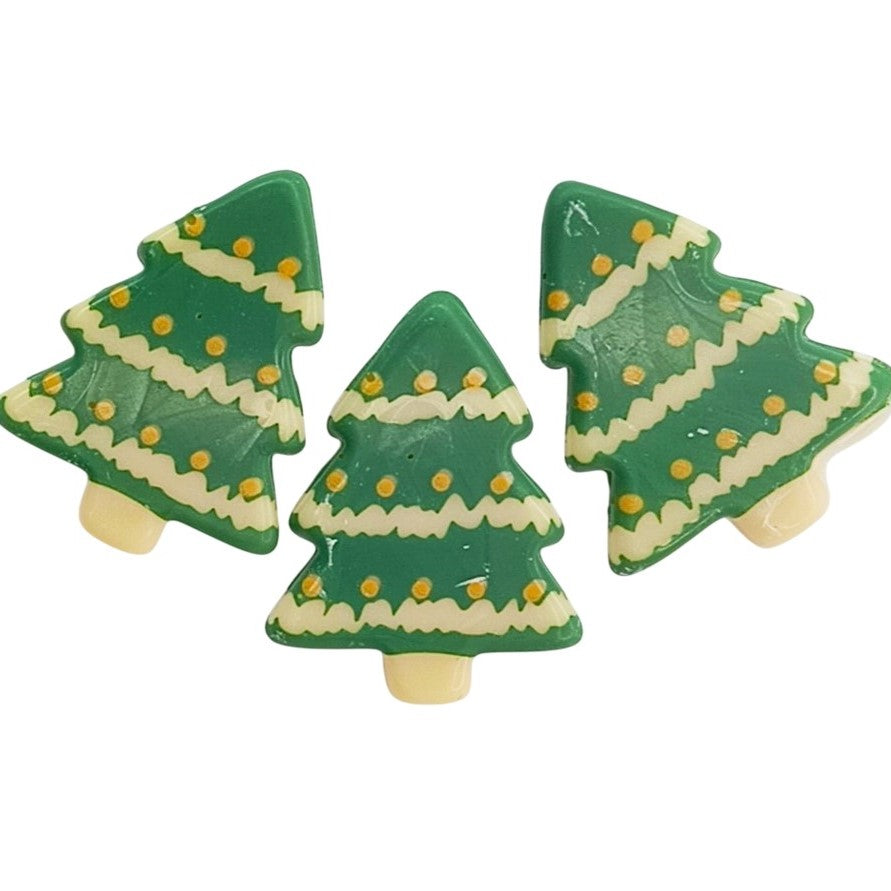 Árvore Natal Chocolate Verde 3,4x2,7cm conj 3