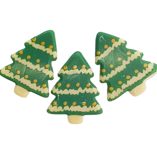 Árvore Natal Chocolate Verde 3,4x2,7cm conj 3