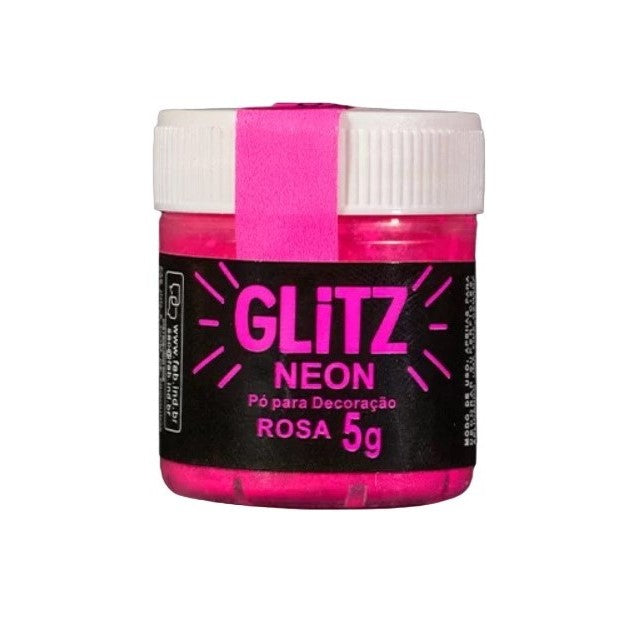 Pó Não Tóxico Glitz Neon Rosa 5g- FAB