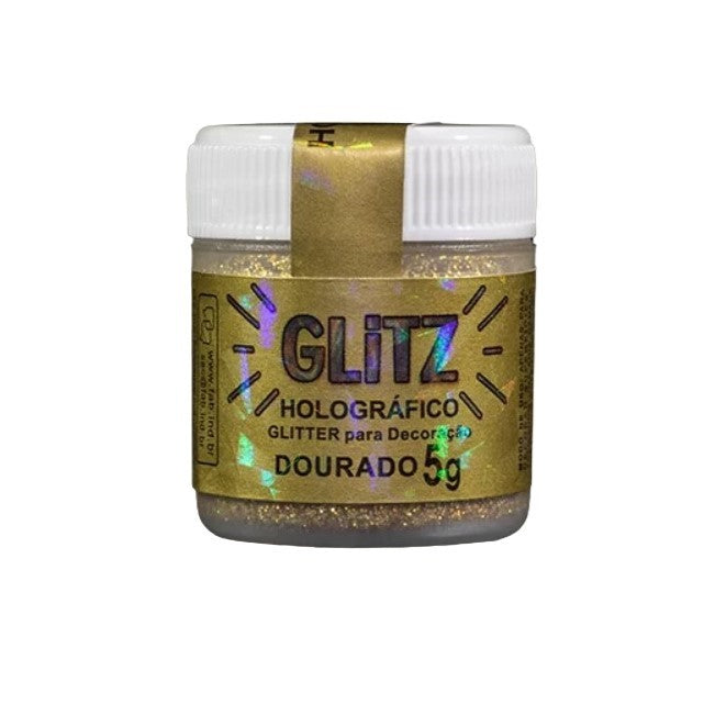 Purpurina Glitz Holográfico Dourado 5g - FAB