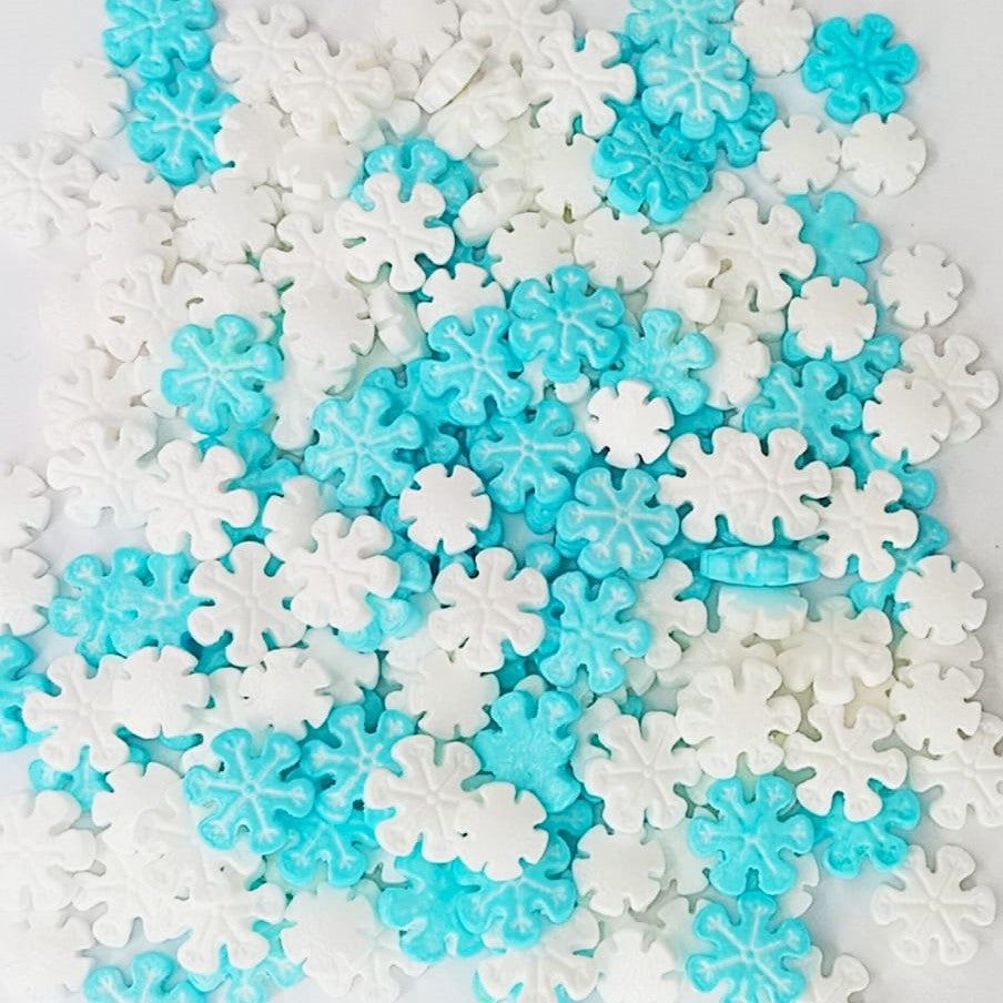 Confetis Flocos de Neve Azuis e Brancos 10g