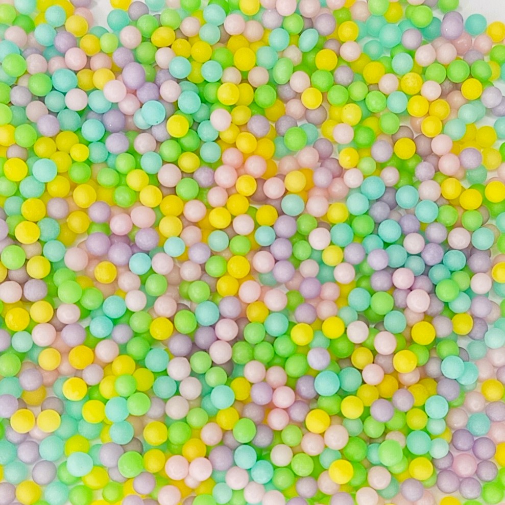 Confetis Pérolas de Açúcar  Multicolorido Pastel 4mm 90g - Azucren