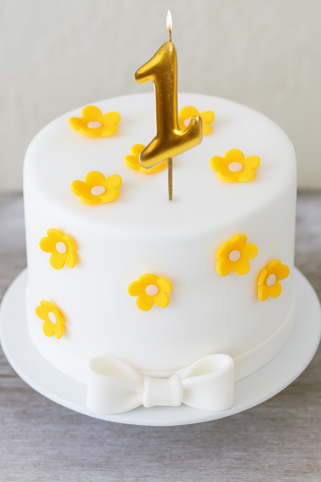 Blossoms Amarelo Torrado com centro Branco Pasta Açúcar- Conj 10