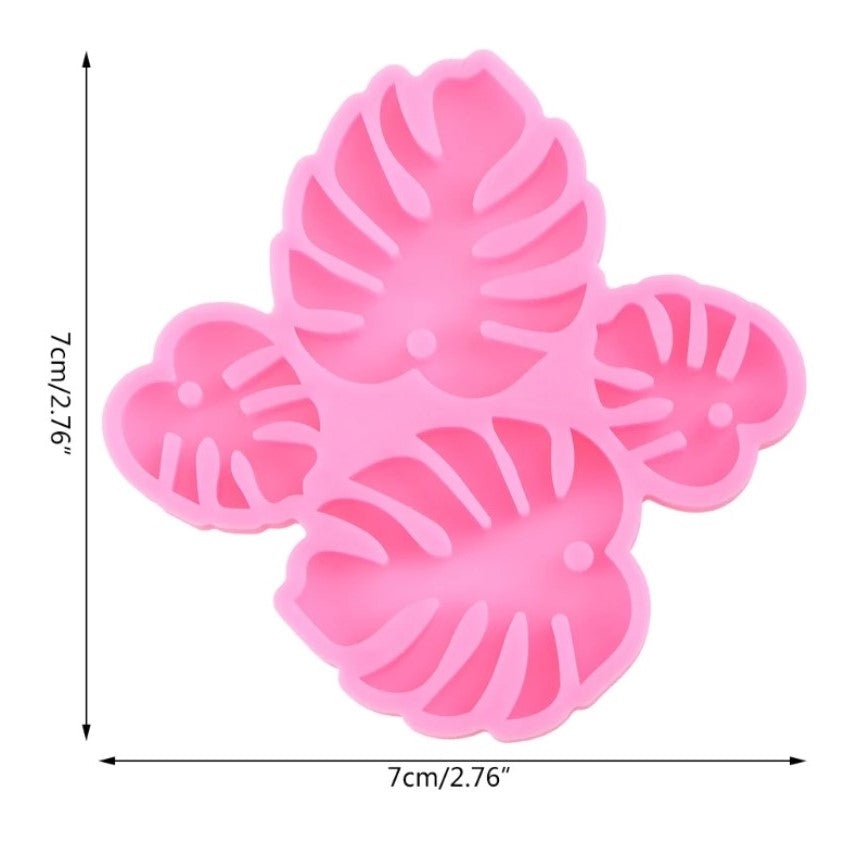 Molde Silicone Folhas Tropicais com 4 cavidades