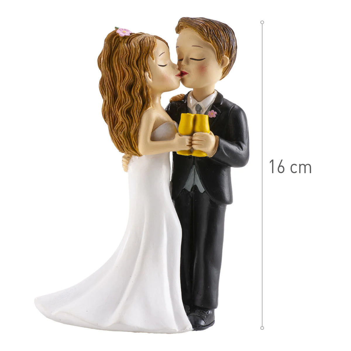 Casal de Noivos a brindar  16CM