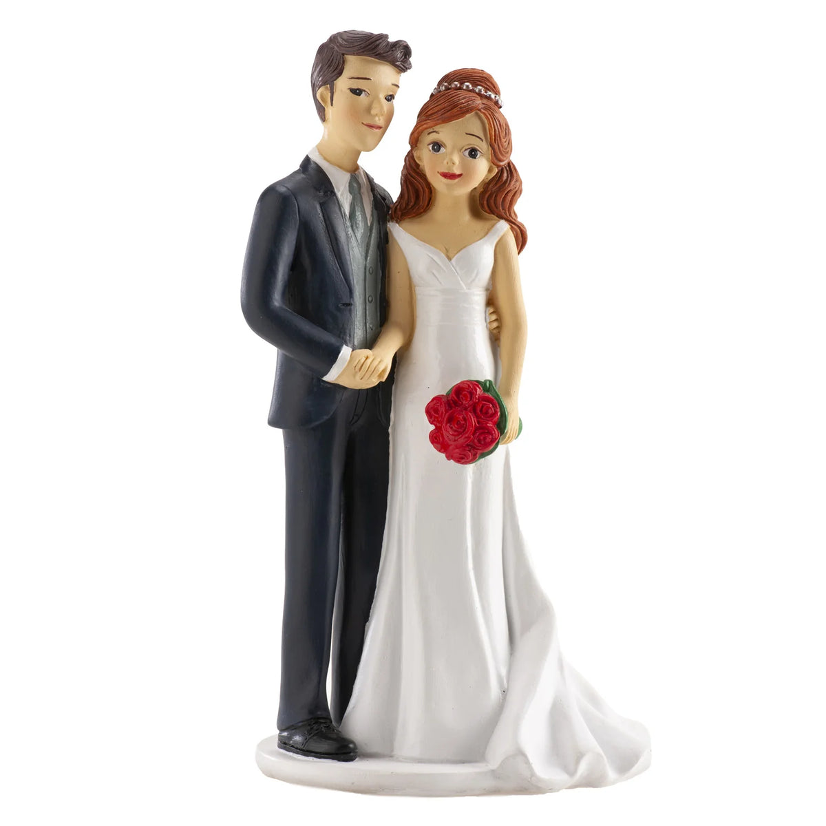 Casal Noivos Mãos Dadas 18cm
