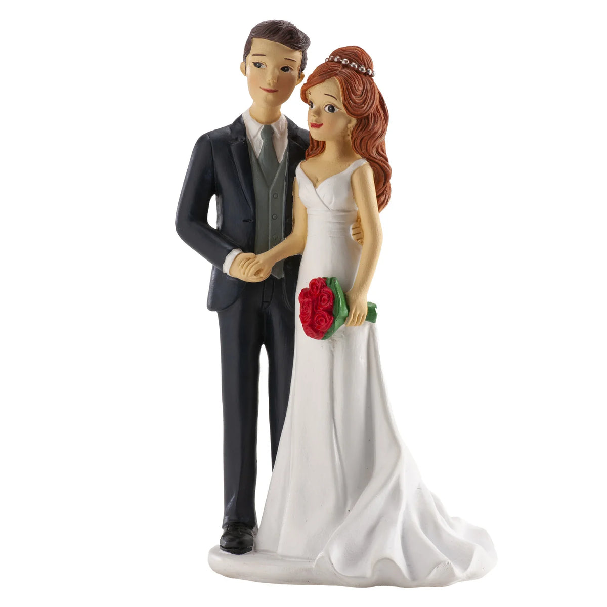 Casal Noivos Mãos Dadas 18cm