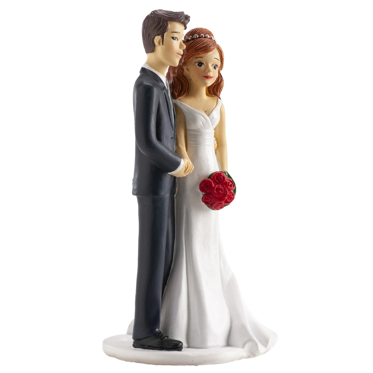 Casal Noivos Mãos Dadas 18cm