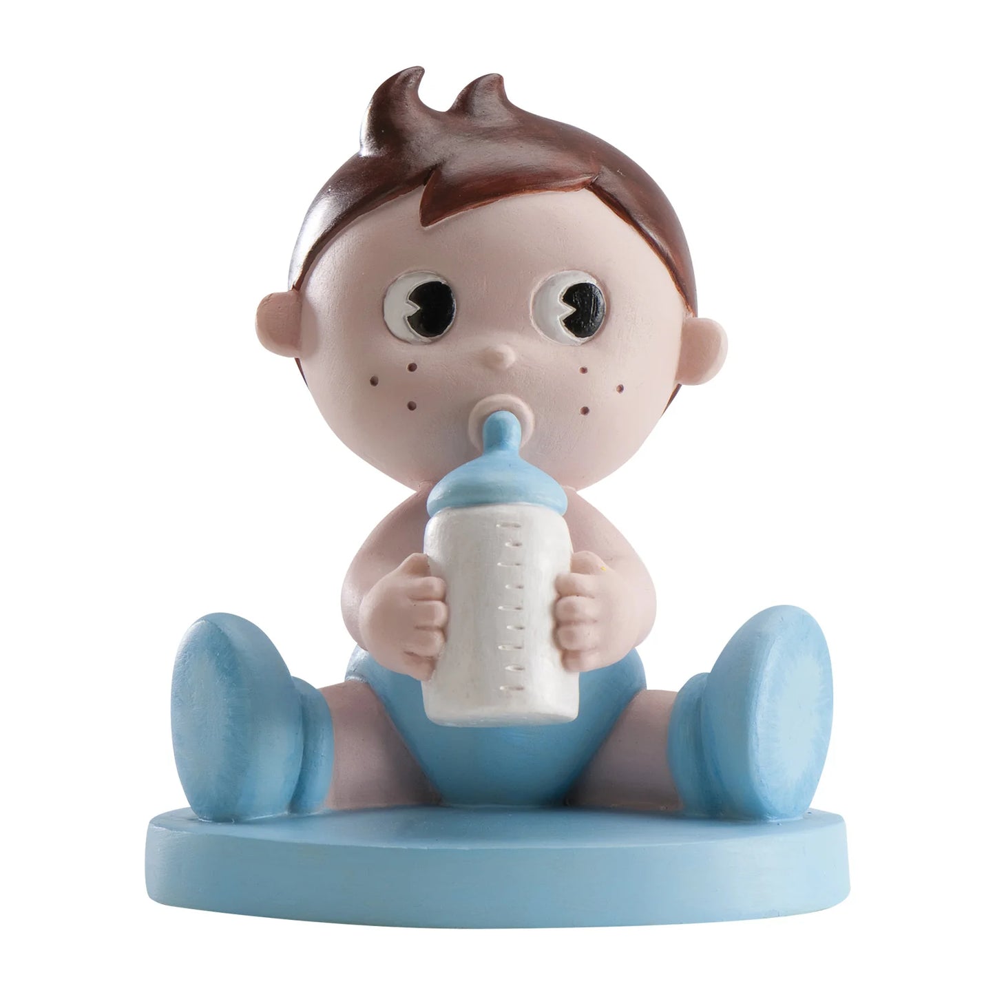 Boneco Bebé com biberão azul