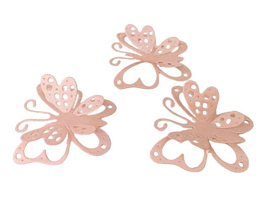 Borboleta Decorativa Rose Gold, 4x3,7cm, conj 3