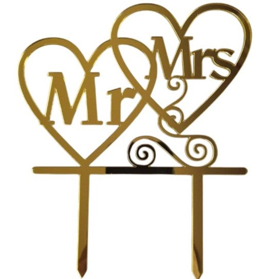 Topper Dourado Mr&Mrs 15cm