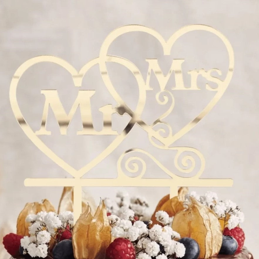 Topper Dourado Mr&Mrs 15cm