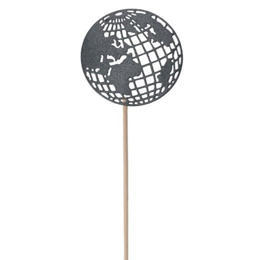 Topper Preto Globo Terrestre 7,5cm