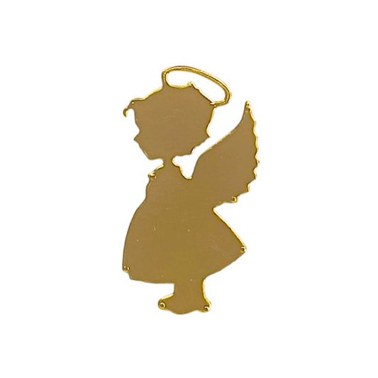 Topper Menina Anjinho em papel dourado 4x7,5cm