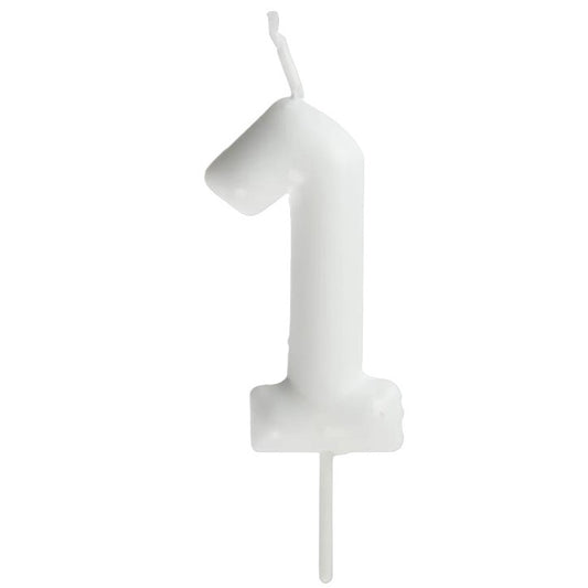 Vela nº 1 Branco Pérola 5,5cm