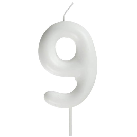 Vela nº 9 Branco Pérola 5,5cm