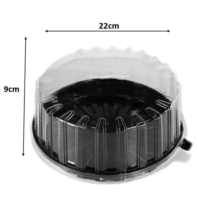 Caixa Transparente Redonda de Plástico para Bolo 22x9cm