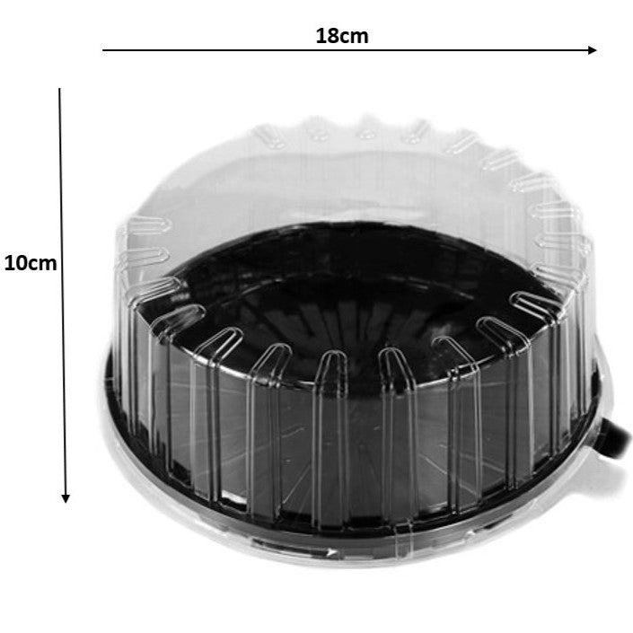 Caixa Transparente Redonda de Plástico para Bolo 18x10cm