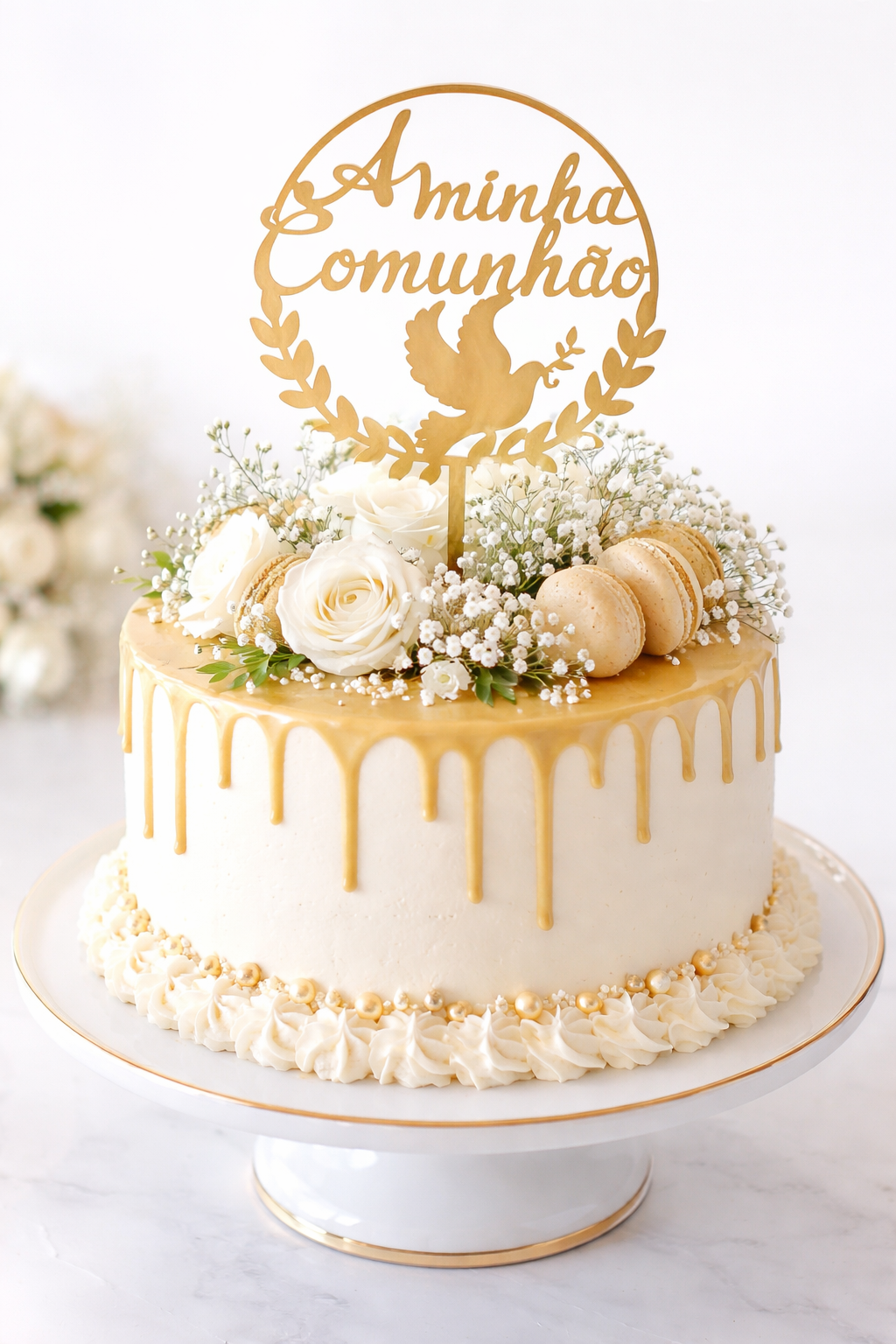 Topo dourado 1ª Comunhão