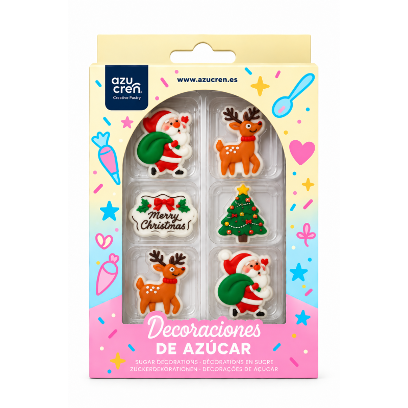 8 decorações em açúcar Natal 2 Azucren