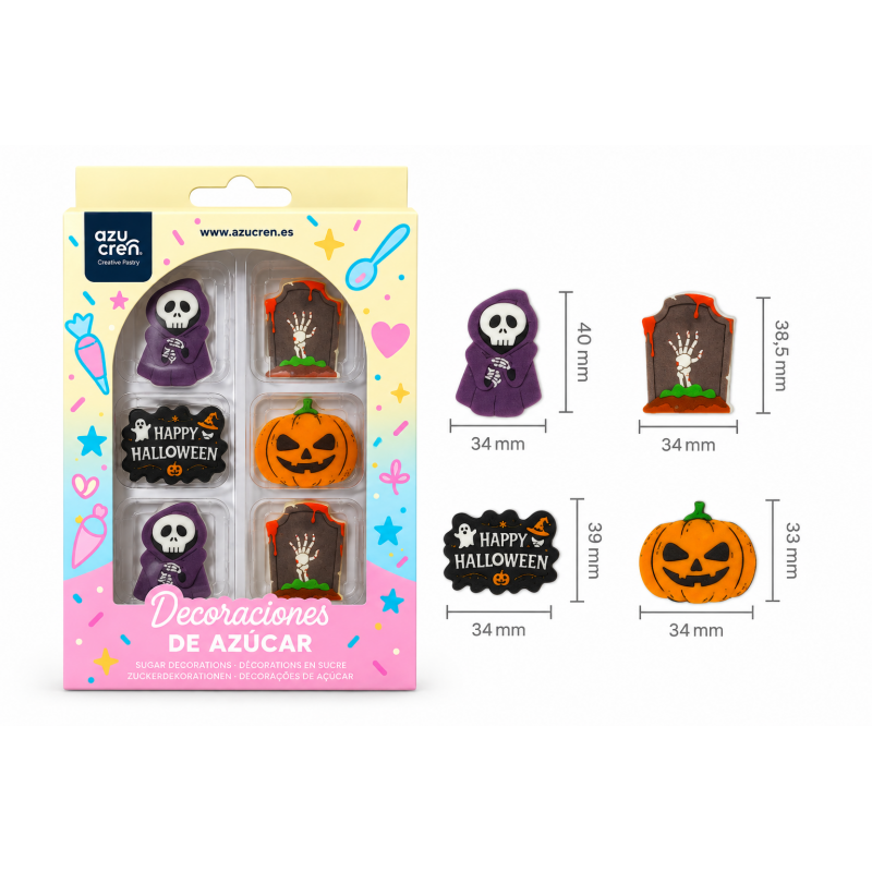 8 decorações Halloween em açucar 1 Azucren