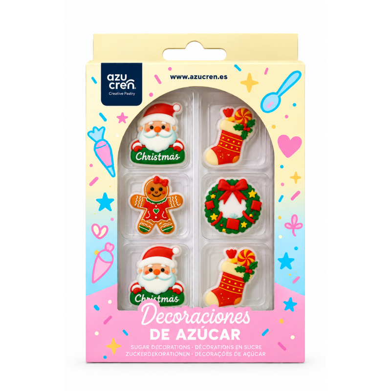 8 decorações em açúcar Natal 1 Azucren